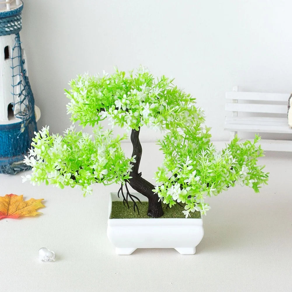 Artificial Plants Bonsai Small Tree Pot Fake Plant Flowers Potted Ornaments For Garden Decor Home Room Table Decor