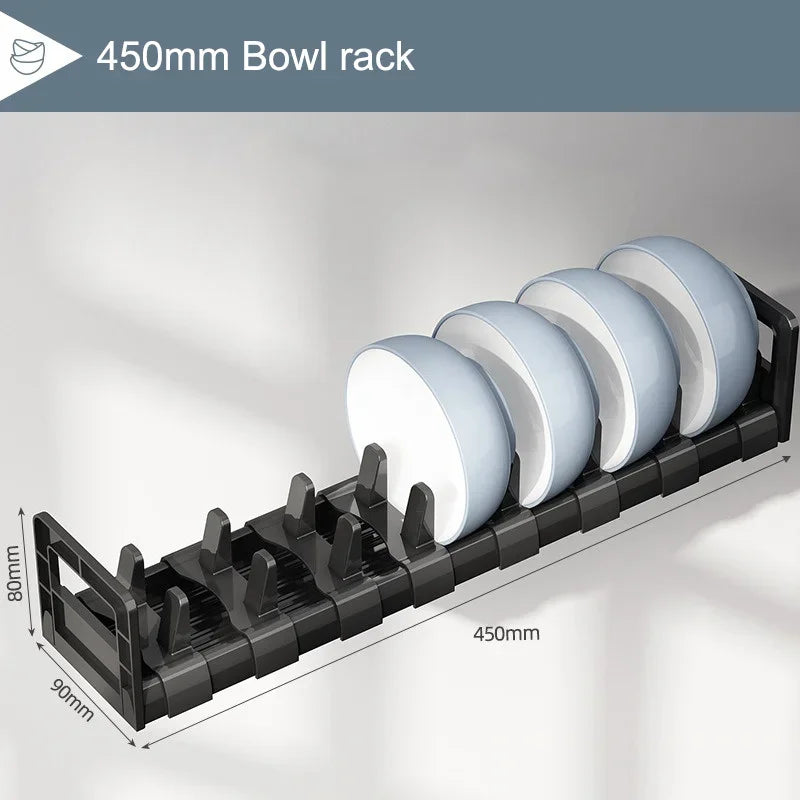 Kitchen Bowl And Dish Rack Cabinet Drawer Storage Rack Plate Drying Rack Tableware Bowl Dish Partition Adjustable Organizer