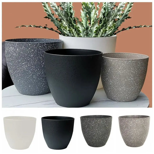 Frosted Imitation Stone Flower Pots Gardening Flowers Green Plant Pots European Style Thickened and Durable Plastic Flower Pots