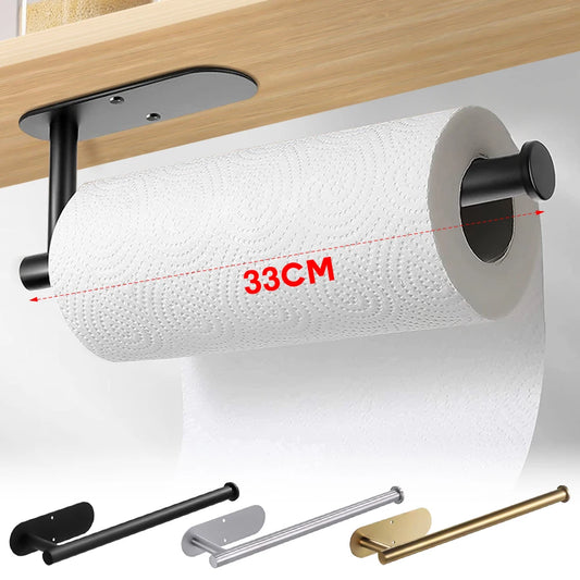 Kitchen Tissue Holder Hanging Towel Rack Paper Roll Holder Stainless Steel Toilet Paper Holder Cabinet Hook Kitchen Organizer