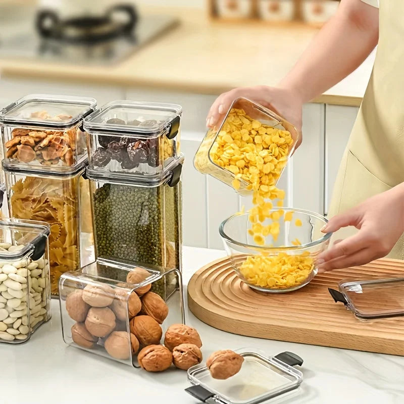 1pc Airtight Food Storage Containers With Lids, Transparent Food Jars, Moisture-proof Transparent Sealed Fresh-keeping Box