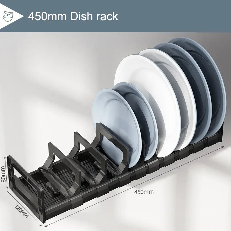 Kitchen Bowl And Dish Rack Cabinet Drawer Storage Rack Plate Drying Rack Tableware Bowl Dish Partition Adjustable Organizer